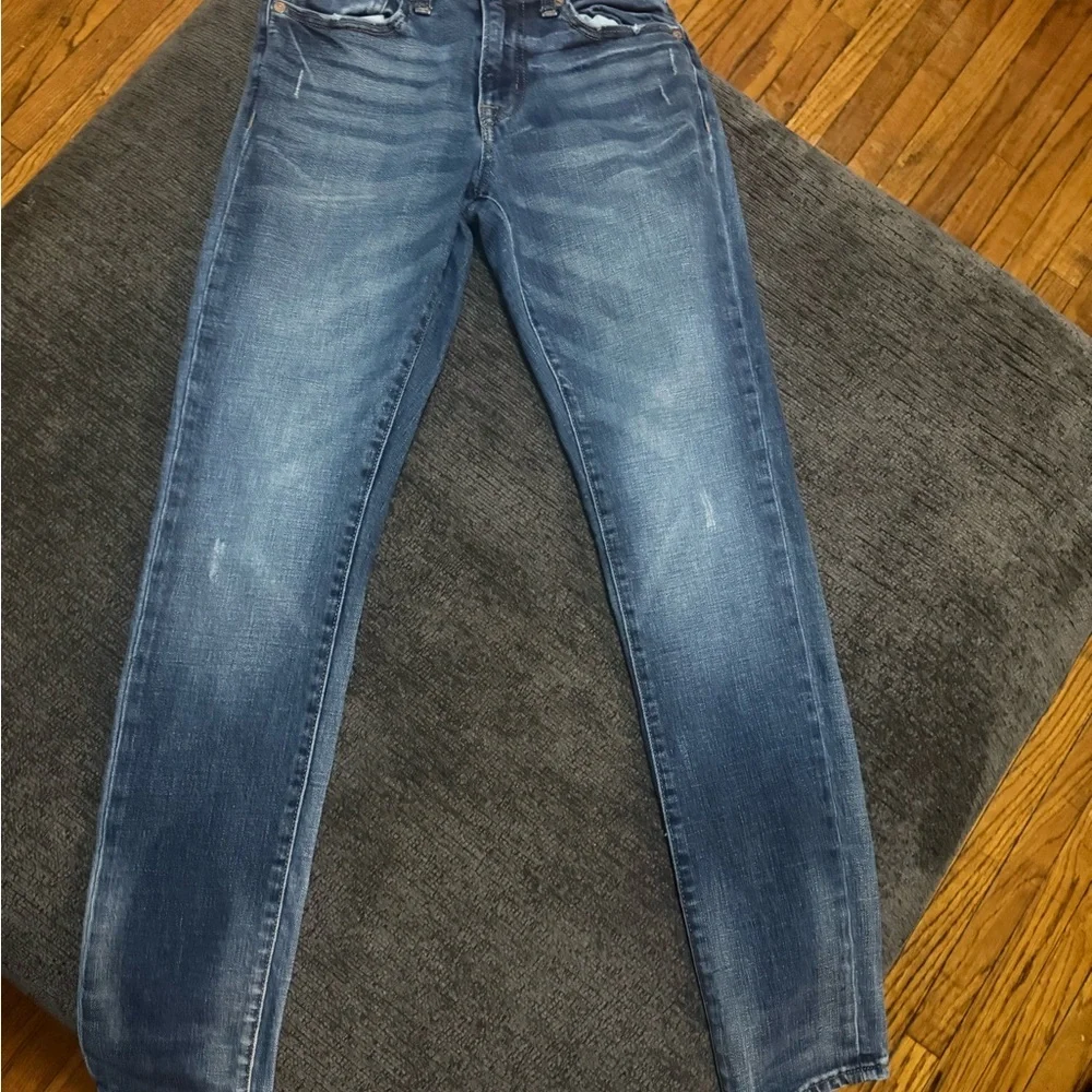 Aéropostale Skinny Jeans Women 29x32 Medium Wash Distressed Stretch Denim